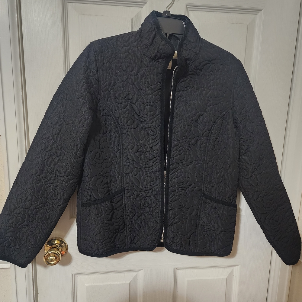 Susan Bristol Black Quilted Jacket Size Medium